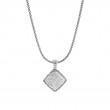 Classic Chain Pendant Necklace in Silver with Diamonds