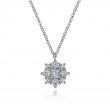 Gabriel & Co 18K White Gold Rhodium Plated Classic Bursting Diamond Pendant Necklace