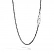 John Hardy sterling silver  with satin matte black rhodium Classic Chain medium box chain necklace, 4mm chain necklace with carabiner clasp, 26