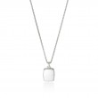 ID Tag Pendant Necklace In Sterling Silver