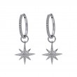 Lisa Nik 18k white gold Sparkle Northstar detachable ear drops with diamonds weighing 0.17 carat total weight