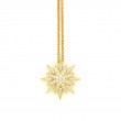 Lisa Nik 18k yellow gold Talisman north star pendant necklace with round diamonds weighing 0.28 carat total weight