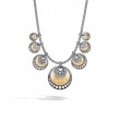 John Hardy sterling silver and 18k bonded yellow gold Dot hammered bib necklace with lobster clasp, 16-18