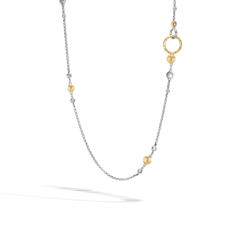 Dot Hammered Two-Tone Sautoir Necklace