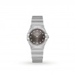 Omega Constellation steel 28mm steel bezel grey diamond dial on steel bracelet