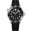 Omega Seamaster Diver 300 M Co-Axial steel 42mm black ceramic bezel black index dial on black rubber strap with steel buckle