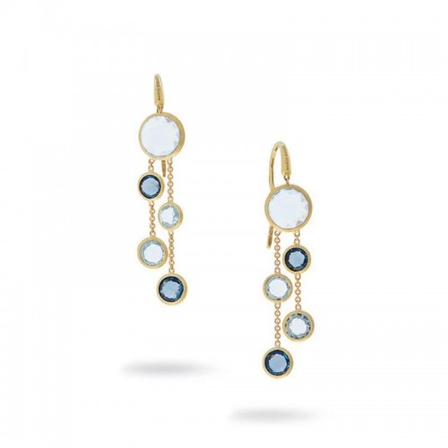 Marco Bicego Jaipur Mixed Blue Topaz Two Strand Earrings