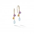 Marco Bicego Paradise Collection 18K Yellow Gold Diamond and  Mixed Gemstone Short Drop Earrings