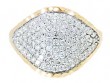 Phillips House 14k yellow and white gold pave diamond Infinity signet ring with 101 diamonds weighing .84 carat total weight.