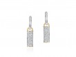 Phillips House 14K yellow gold Contrast bar huggie earrings with diamonds, 110 diamonds weighing 0.72 carat total weight