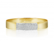 Phillips House 14k yellow gold Affair strap bangle bracelet with 142 round diamonds weighing 1.31 carat total weight