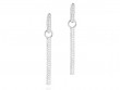 Phillips House 14k white gold Affair long toggle drop earrings with 132 round diamonds weighing 0.82 carat total weight