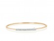 Phillips House 14k rose gold Affair wire strap bangle bracelet with diamonds, 78 round diamonds weighing 0.39 carat total weight, size 8