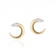 Phillips House 18K Yellow Gold And Platinum One Of Onecrescent Fan Earrings