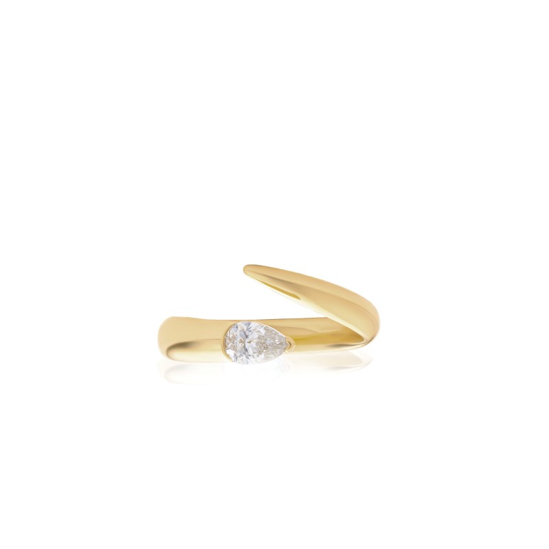 Phillips House 18K Yellow Gold And Platinum One Of One Single Wrap Tip To Tail Ring