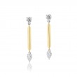 Phillips House 18K Yellow Gold And Platinum One Of One 36Mm Knife Edge Drop Earrings