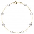 Mikimoto 18k yellow gold Station pearl station chain bracelet