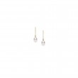 Mikimoto 18k yellow gold Classic pearl drop earring with diamonds, 7mm/A+ akoya pearls with 2 diamonds weighing 0.06 carat total weight
