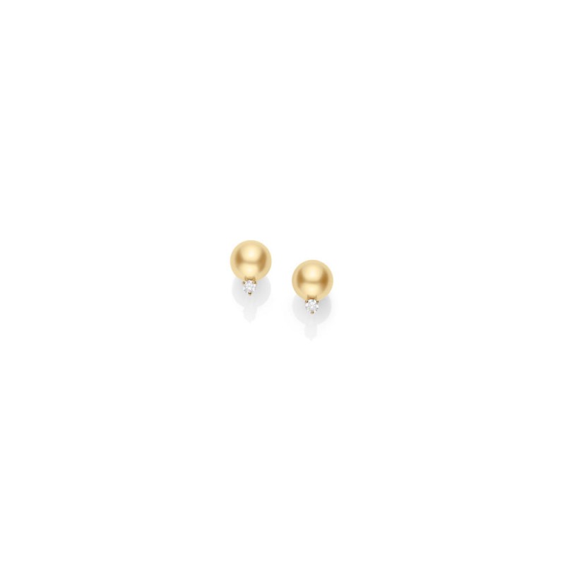 Mikimoto 18K Yellow Gold Everyday Essentials Golden South Sea Pearl Stud Earrings