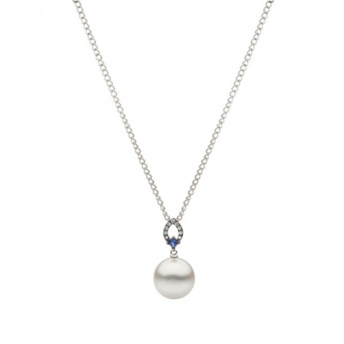 Mikimoto 18k white gold rhodium plated Everyday Essentials pearl pendant necklace