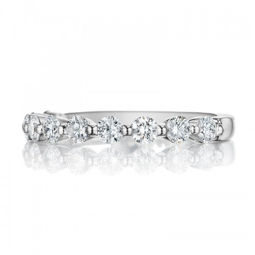 Henri Daussi White Gold Pave Band With Diamonds