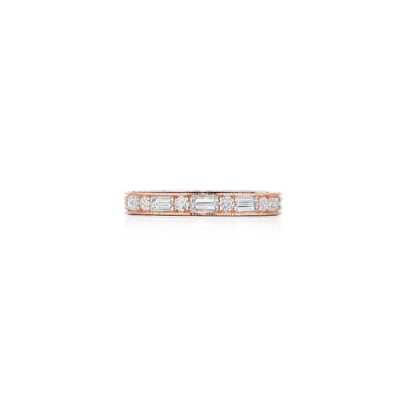 Penny Preville 18K Rose Gold Alternating Round And Baguette Eternity Diamond Band