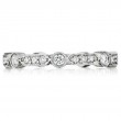 Penny Preville 18K White Gold Rhodium Plated Wedding Bands Round And Pave Bar Stacking Band