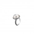 John Hardy sterling silver Classic Chain ring with mabe freshwater pearl, 16-17mm pearl, size 7