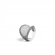 John Hardy sterling silver Classic Chain saddle ring with diamonds weighing 1.12 carat total weight, size 7