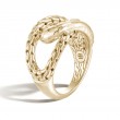 18K Yellow Gold Classic Chain Hammered Palu Sculpture Ring