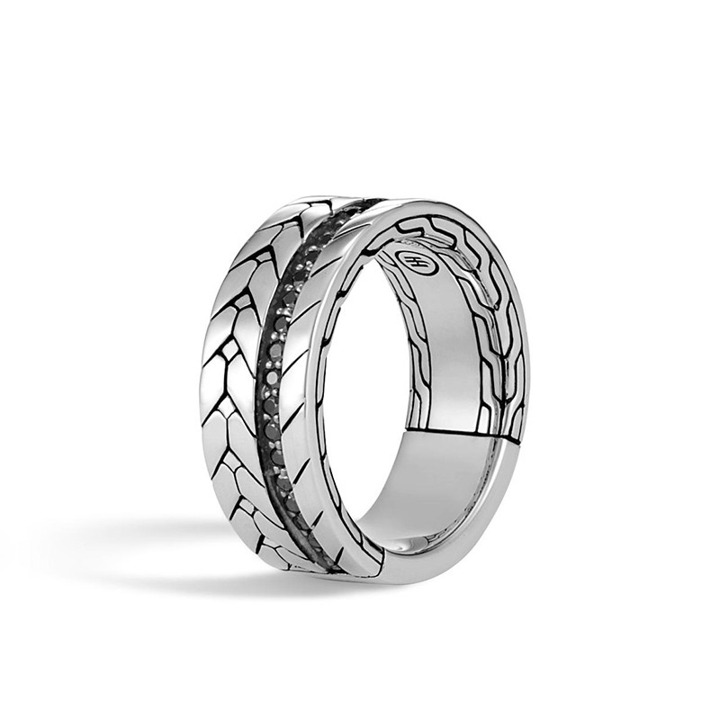Sterling Silver Modern Chain Band Ring