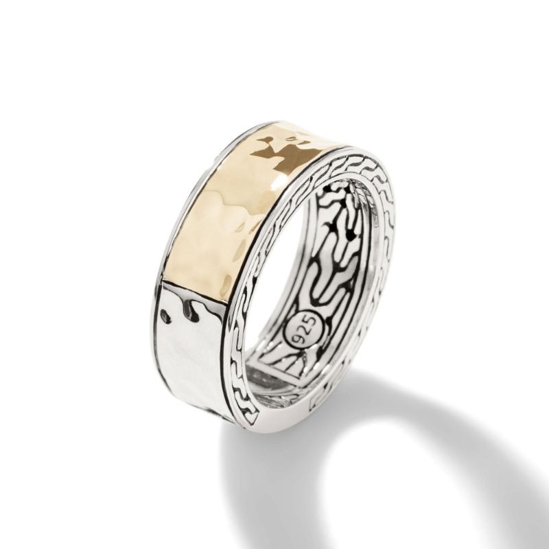 Classic Chain Hammered Band Ring