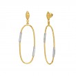 Gurhan 22K Yellow And 18K Rhodium Plated Gold Deo Delicate Oval Shape Diamond Pave Drop Earrings