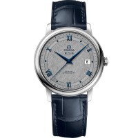 OMEGA De Ville Presige Co-Axial steel 39.5mm grey roman dial on blue leather strap with steel buckle