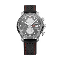 Chopard Mille Miglia 2021 Race Edition steel 44mm grey index dial with silver subdials on black strap with steel folding buckle