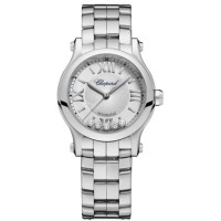 Chopard Happy Sport Steel 30mm smooth bezel silver Roman dial Watch