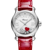 Chopard Happy Sport Heart Steel 36mm Smooth Bezel White Roman Dial Watch