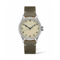 Longines Heritage military 38.5mm, automatic, stainless steel, calfskin leather strap