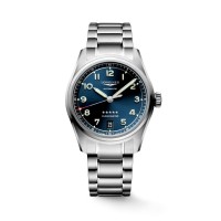 Longines Spirit 37mm stainless steel, blue sun-ray dial, Arabic numerals, water resistant 100m