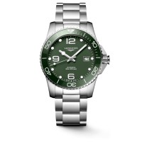 Longines HydroConquest steel 41mm green bezel green dial on steel bracelet