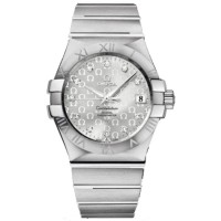 Omega Constellation steel on steel Co-Axial silver logo diamond dial