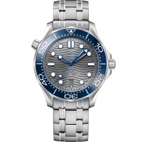 Omega Seamaster Diver 300 M Co-Axial steel 42mm blue ceramic bezel grey index dial on steel bracelet