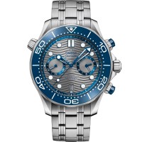 Omega Seamaster Diver 300M steel 44mm blue ceramic bezel PVD chrome colour ceramic dial on steel bracelet