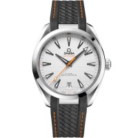 Omega Seamaster Aqua Terra 150 M Co-Axial steel 41mm silver index dial on grey rubber strap