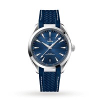Omega Seamaster Aqua Terra 150M Co-Axial steel 41mm blue index dial on blue rubber strap with steel buckle