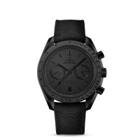 Omega Speedmaster Moonwatch Co-Axial chronograph black ceramic 44.25mm Dark Side of the Moon black dial on coated nylon fabric strap with black ceramic buckle