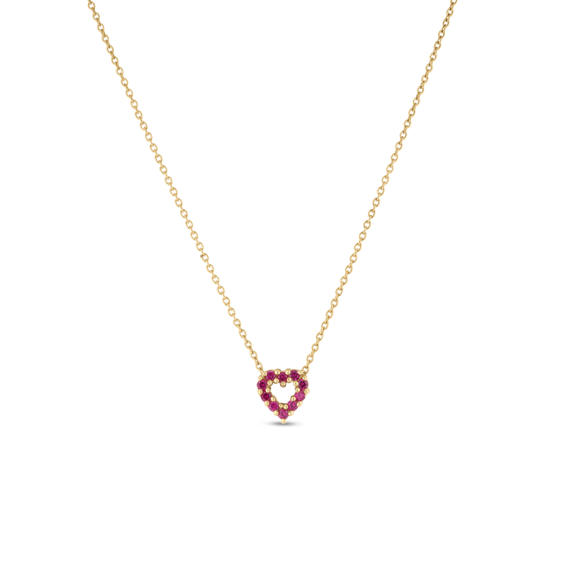 Roberto Coin 18K Yellow Gold Tiny Treasures Reversable Ruby And Diamond Heart Pendant