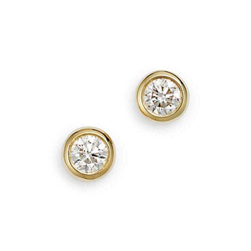 Roberto Coin 18 Karat Yellow Gold 0.49 Ct Diamond Blommies Studs