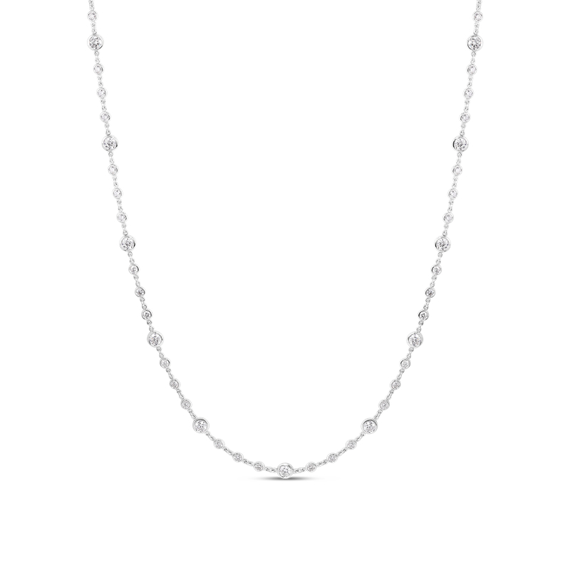 Roberto Coin 18K White Gold Rhodium Plated Diamonds By The Yard Necklace