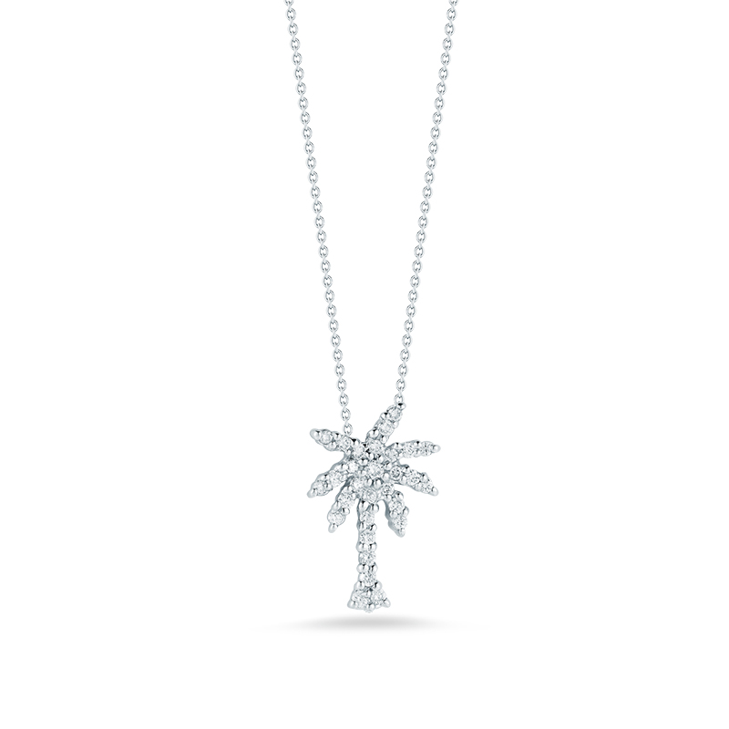 Roberto Coin 18K Gold Small Palm Tree Pendant With Diamonds
